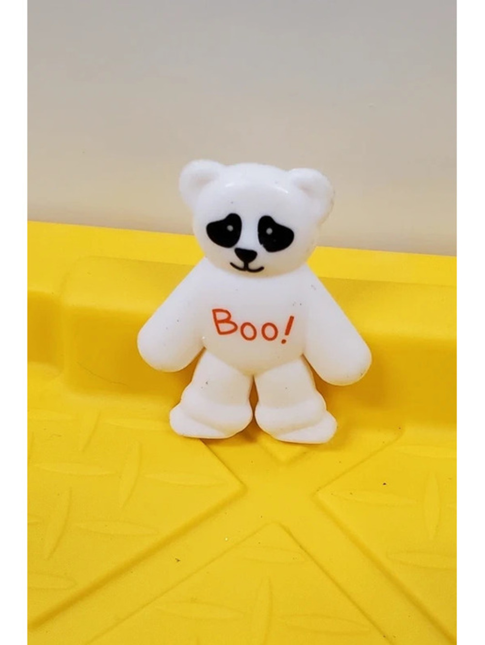 Mini White Panda Bear Figure Toy Red Boo